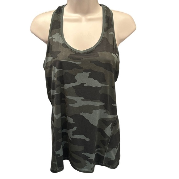 Athleta limitless Camo print keyholes Seamless Racerback Tank Top Women Size S - Picture 2 of 8
